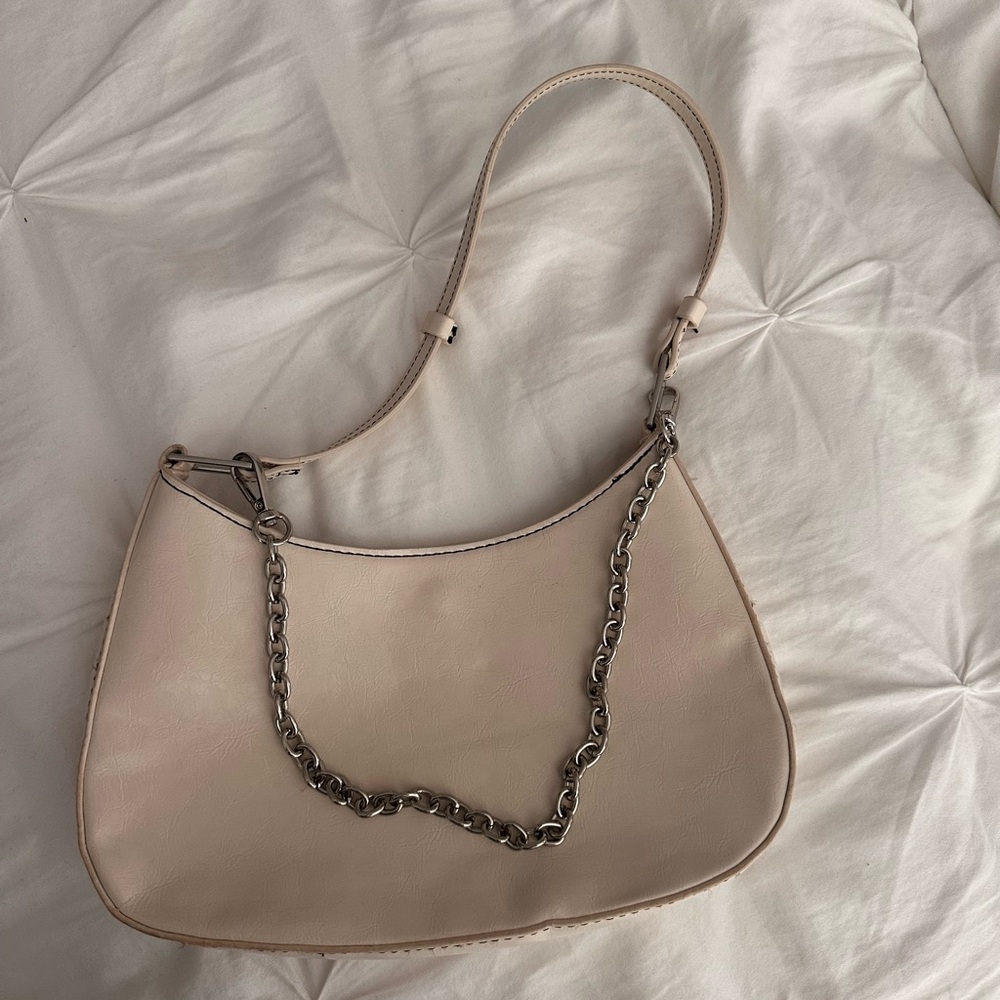Urban Outfitters Cream Shoulder Bag with Chain Detail
